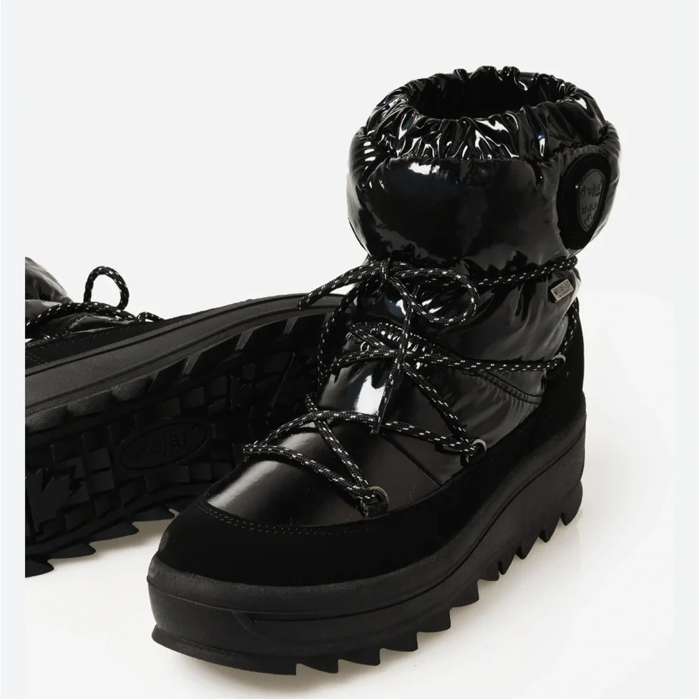PAJAR Women's Taya Nylon Lace-Up Boot Snow Black Size 9 - 9.5